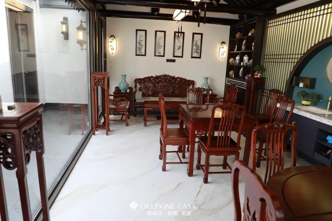 家裝案例 | 280㎡蘇州園林式巖板別墅，古典尊貴，古色古香(圖9)